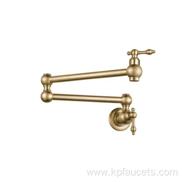 Matte Black Brass Wall Mount Kitchen Faucet